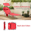 SoBuy | Sonnenliege mit Sonnendach | klappbare Gartenliege | Relaxstuhl für Gärten, Höfe, Strände | Rot | OGS48-R