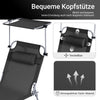 SoBuy | Sonnenliege mit Sonnendach | klappbare Gartenliege | Relaxstuhl für Gärten, Höfe, Strände | Schwarz | OGS48-SCH