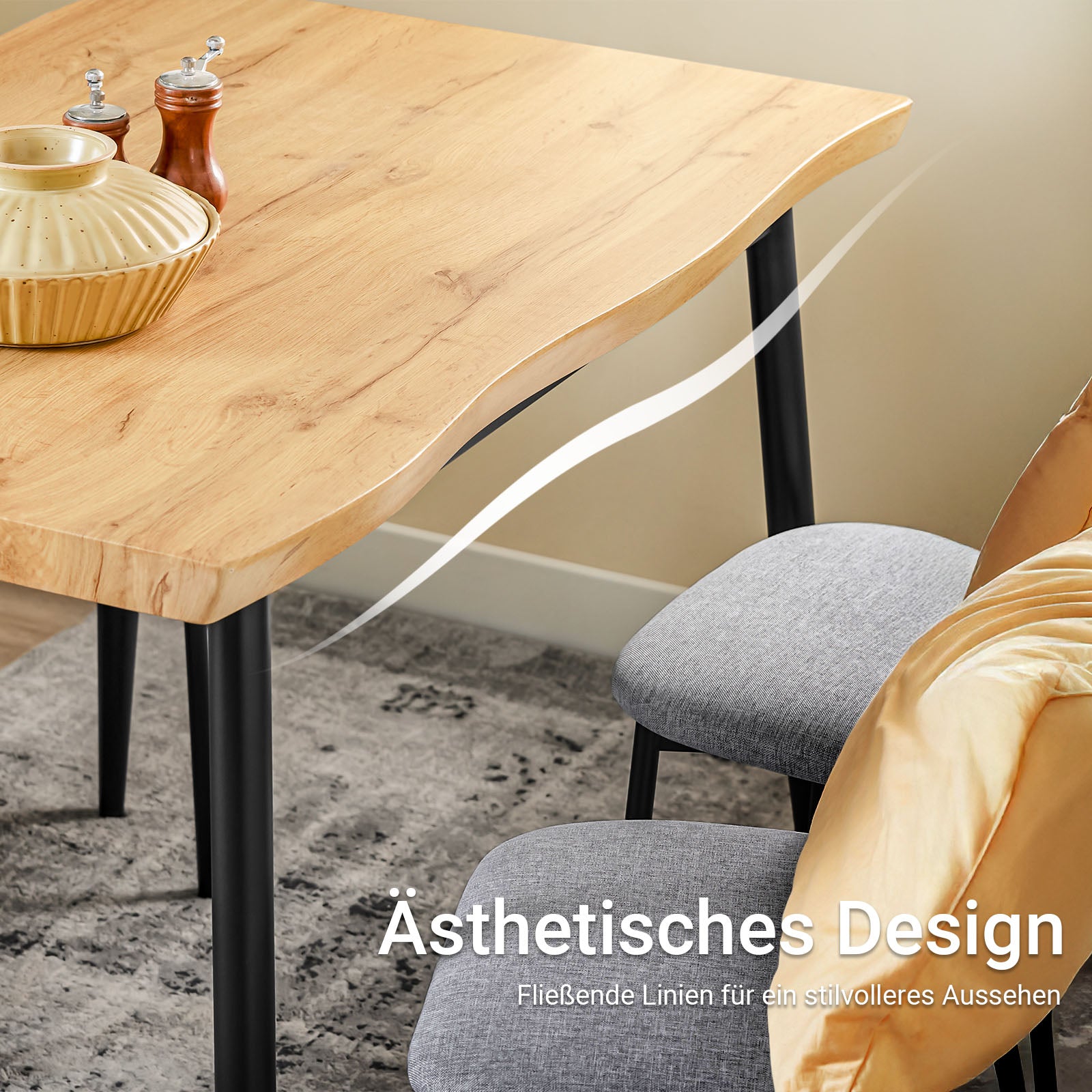 SoBuy | 5-teilig Esstisch mit 4 Stühlen | Bistrotisch | Sitzgruppe | Küchentisch | OGT52-N