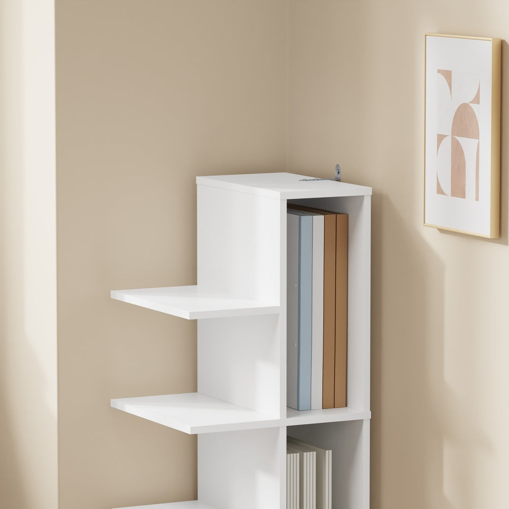 SoBuy | Regale & Bücherregale | Bücherregal Weiß Schmal | Weiß | 30×32.5×110.5 cm | STR14-W