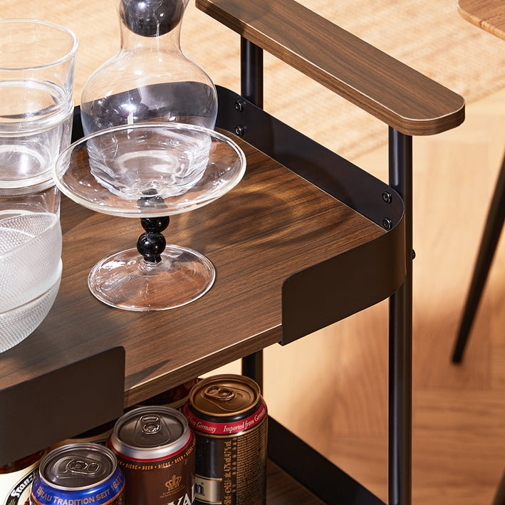 SoBuy | Servierwagen mit 3 Etagen | Beistellwagen | Nischenregal | Teewagen | SVW23-SCH