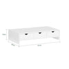 SoBuy | Monitorerhöhung | Monitorständer mit 3 Schubladen | Weiß | BBF03-W