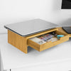 SoBuy | Design Monitorerhöhung für 2 Monitore | Monitorständer mit 2 Schubladen | Bambus | BBF04-N