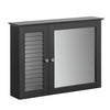 SoBuy | Spiegelschrank | Hängeschrank mit Spiegeltür | Badschrank Dunkelgrau | BZR55-DG