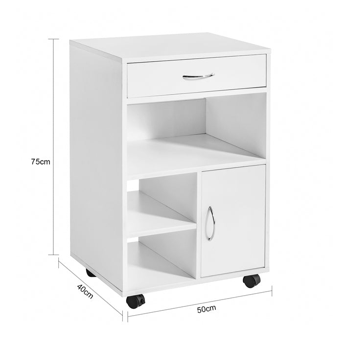 SoBuy | Druckertisch mit Schublade | Beistelltisch | Couchtisch Weiß | FBT106-W