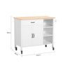 SoBuy | Design Küchenschrank Weiß | Küchenwagen mit Schubladen | Servierwagen Holz | FKW103-WN