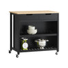 SoBuy | Kücheninsel | Küchenschrank | Küchenwagen | Schwarz-Natur | FKW74-SCH