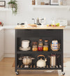 SoBuy | Kücheninsel | Küchenschrank | Küchenwagen | Schwarz-Natur | FKW74-SCH