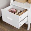 SoBuy | Leiterregal Weiß | Bücherregal Breit 44cm | Standregal Holz | FRG116-K-W
