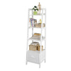 SoBuy | Leiterregal Weiß | Bücherregal Breit 44cm | Standregal Holz | FRG116-K-W