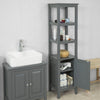 SoBuy | Bad Hochschrank | Badschrank | Badregal Dunkelgrau | FRG205-DG