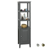 SoBuy | Bad Hochschrank | Badschrank | Badregal Dunkelgrau | FRG205-DG