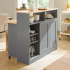 SoBuy | Sideboard mit Schiebetüren | Küchenschrank | Kommode hellgrau | FSB36-HG