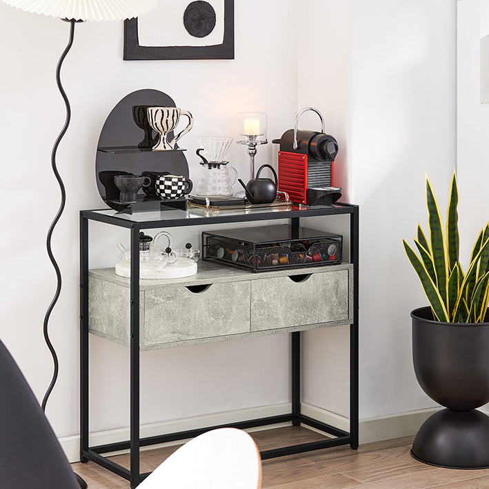 SoBuy | Beistelltisch | Sideboard | Flurtisch | Konsolentisch Hellgrau | FSB54-HG