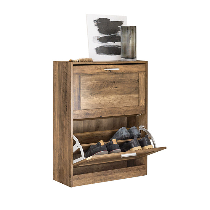 SoBuy | Schuhkipper | Schuhschrank mit 2 Klappen | Schuhkommode | FSR137-F