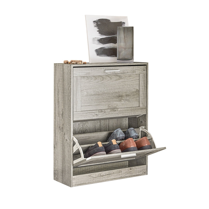 SoBuy | Schuhkipper | Schuhschrank mit 2 Klappen | Schuhkommode | FSR137-HG