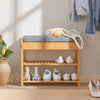 SoBuy | Schuhbank | Sitzbank mit Schuhregal | Breit 55cm Bambus | FSR49-N