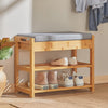 SoBuy | Schuhbank | Sitzbank mit Schuhregal | Breit 55cm Bambus | FSR49-N