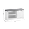 SoBuy Garderobenbank Sitzbank Schuhbank Weiß 90x45x30cm FSR84-W
