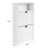 SoBuy | Schuhkipper | Schuhschrank mit 2 Klappen | Schuhkommode Weiß | FSR87-K-W