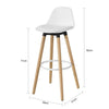 SoBuy | Barhocker mit Rücklehne | Barstuhl | weiß | FST70-W