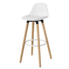 SoBuy | Barhocker mit Rücklehne | Barstuhl | weiß | FST70-W