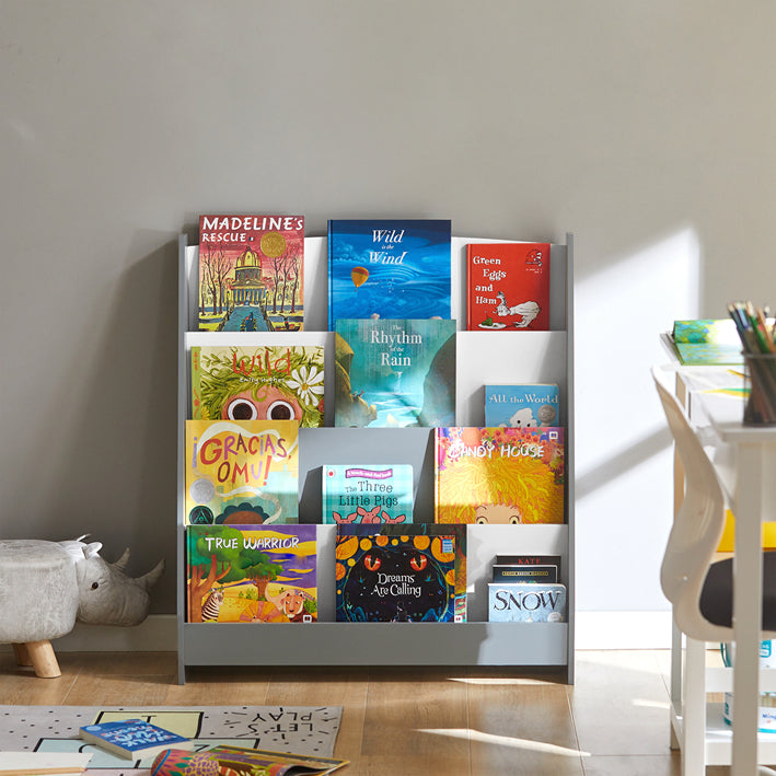 SoBuy | Kinderbücherregal | Zeitungsständer | Aufbewahrungsregal für Kinder | KMB32-HG