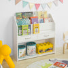 SoBuy | Kinderbücherregal | Spielzeugtruhe | Aufbewahrungsregal für Kinder | Weiß | KMB39-W