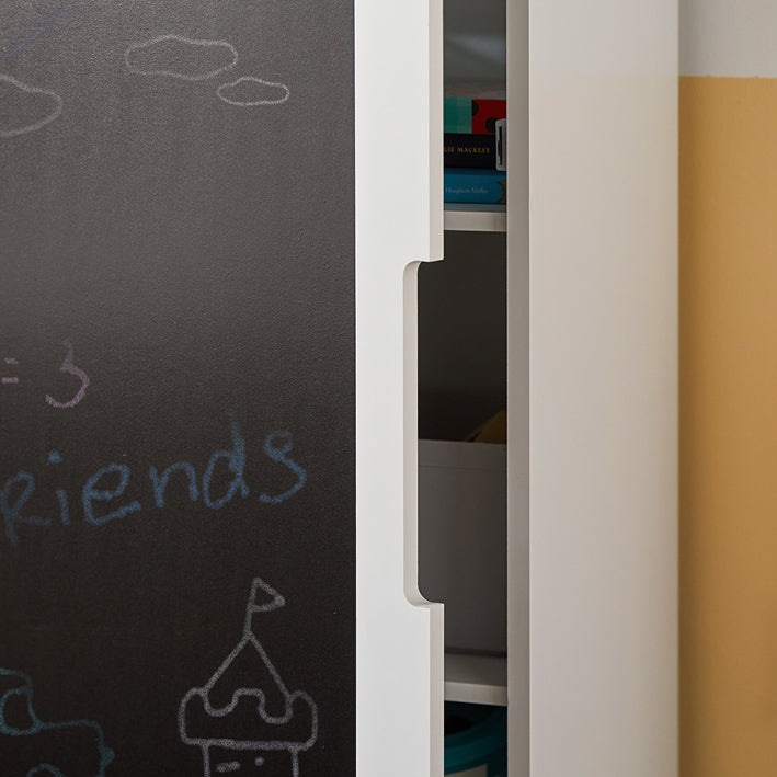 SoBuy | Kinderregal mit Tafel | Aufbewahrungsschrank | Kinderzimmer | KMB43-W