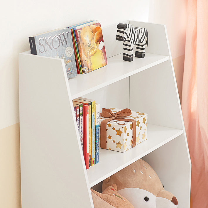SoBuy | Kinderbücherregal | Aufbewahrungsregal für Kinder | Weiß | KMB47-W