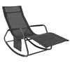 Sobuy | Zahrada Lounger | Sun Lounger s taškou | Showlaw Black/Grey | OGS47-MS