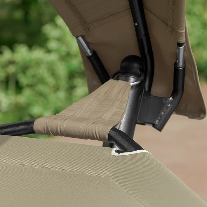 SoBuy | Hängematte mit Gestell | Hängemattengestell mit Sonnendach | Hängemattenhalter | OGS51-BR