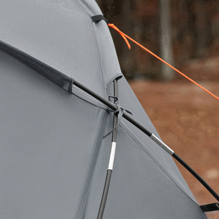 SoBuy 4in1-Zelt Campingzelt Feldbett 2 Personen Outdoor Grau 194x157x145cm OGS60-L-HG