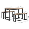 SoBuy | 3-teilig Essgruppe | Sitzgruppe | Küchentisch-Set | OGT25-N
