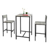 SoBuy | Bartisch mit 2 Barhocker | Bartisch set | 3-teilig | grau | OGT27-HG