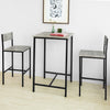 SoBuy | Bartisch mit 2 Barhocker | Bartisch set | 3-teilig | grau | OGT27-HG
