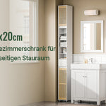 Der schlanke 20×20×180 cm Hochschrank fürs Badezimmer – kleine Stellfläche, großer Stauraum