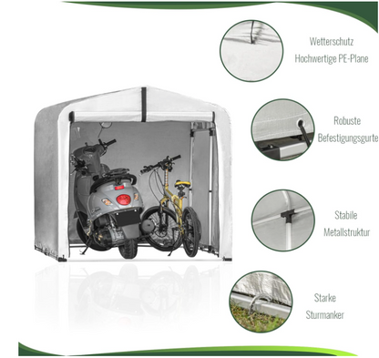 SoBuy | Foliengerätehaus | Gerätehaus | Gartenschuppen Garagenzelt Silber | KLS11-L