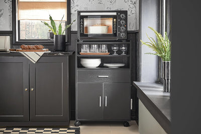 Vorverkauf | SoBuy | Küchenschrank | Rollschrank | mit 1 Schieb-Ablage | Schwarz | FSB09-SCH