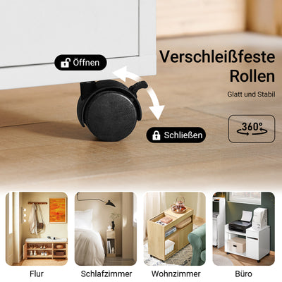 SoBuy | Aktenschrank  | Aktenschrankwagen | Druckertisch | Rollcontainer | Weiß | ASK02-W