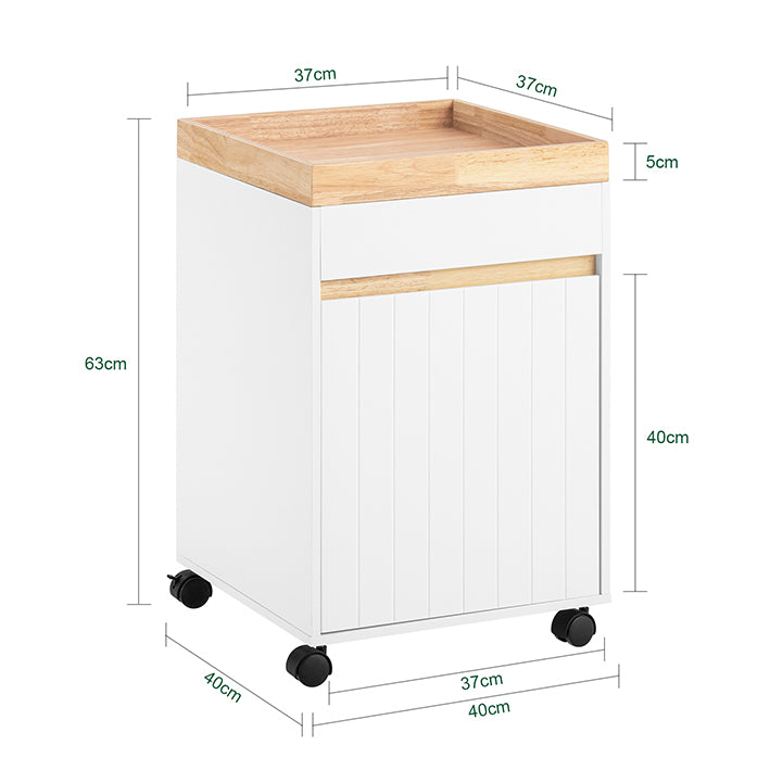 SoBuy | Rollcontainer | Bürowagen | Beistelltisch | Aktenwagen | Druckerständer | ASK03-W