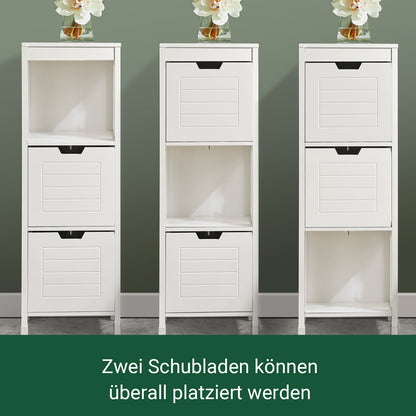 SoBuy | Bad Hochschrank | Badschrank Weiß | Badezimmermöbel Landhaus | FRG127-W