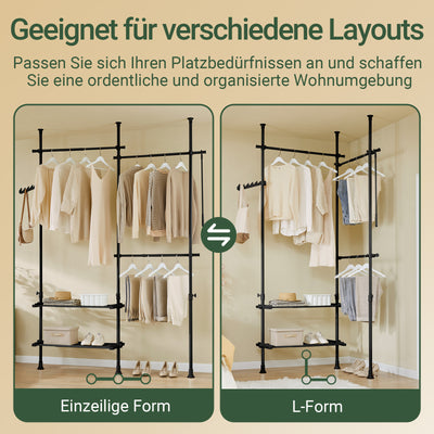 SoBuy | Teleskop Kleiderstange | Kleiderstangen System | Regalsystem | FRG34-II-SCH