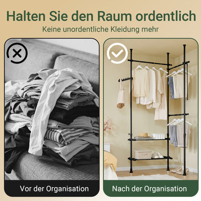 SoBuy | Teleskop Kleiderstange | Kleiderstangen System | Regalsystem | FRG34-II-SCH