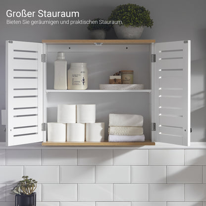 SoBuy | Wandschrank Bad | Hängeschrank | Badschrank Weiß | BZR42-W