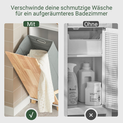 SoBuy | Bad Hochschrank | Badschrank | Wäscheschrank | Badmöbel | BZR74-W