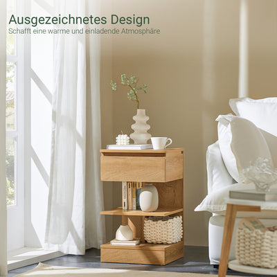SoBuy | Nachttisch | Nachtschrank | Beistelltisch | Kommode Natur | FBT49-N