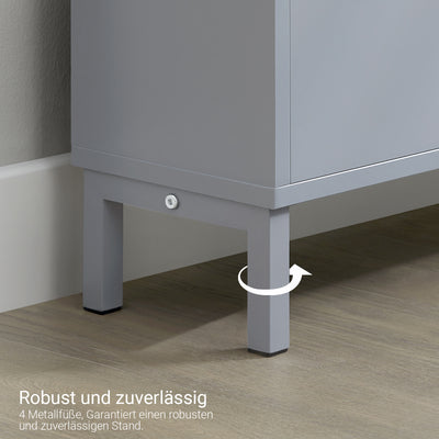 SoBuy | Schuhkipper mit 2 Klappen | Schuhschrank | Schuhkommode | Hellgrau | FSR151-HG