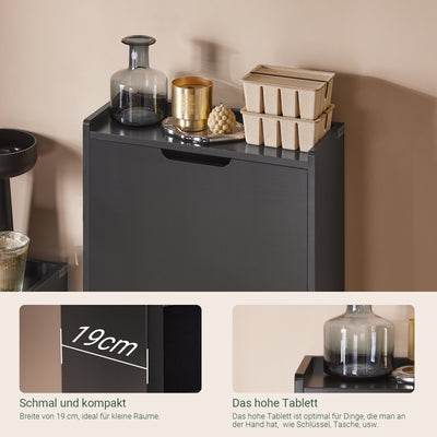 SoBuy | Schuhkipper mit 3 Klappen | Schuhschrank | Schuhkommode | Schwarz | FSR151-H-SCH