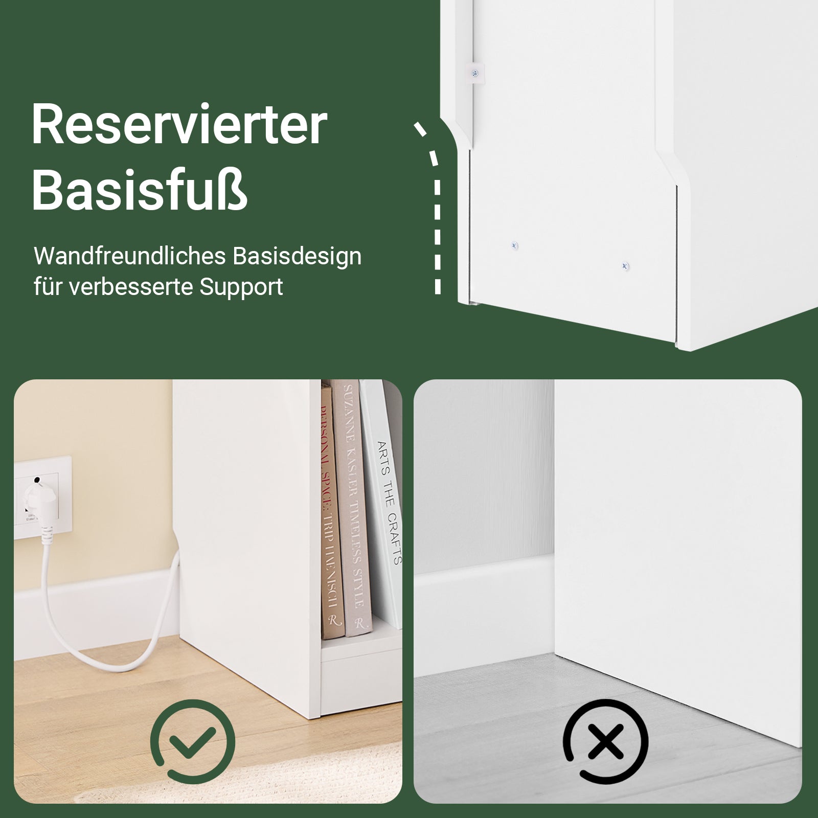 Vorverkauf | SoBuy | 2er Set Nachttisch schmal Nachtschrank mit Ladestation | Weiß-Natur | 20x60x35cm | FBT111-E-WNx2